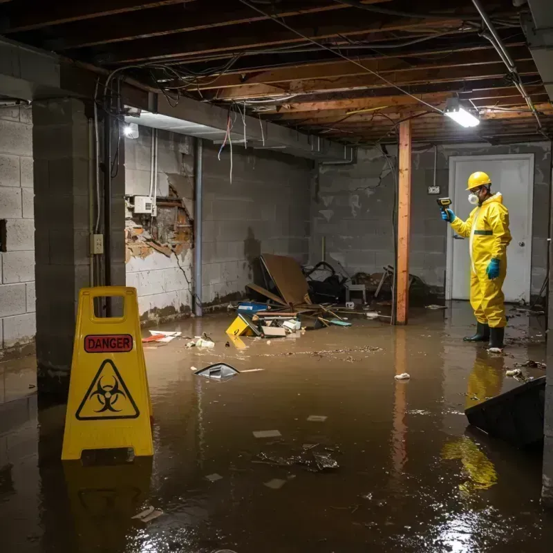 Flooded Basement Electrical Hazard in Gallatin County, IL Property