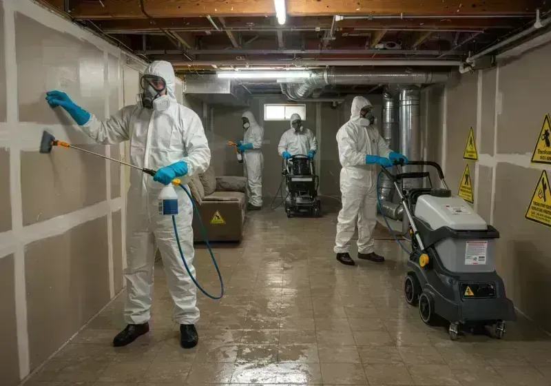 Basement Moisture Removal and Structural Drying process in Gallatin County, IL